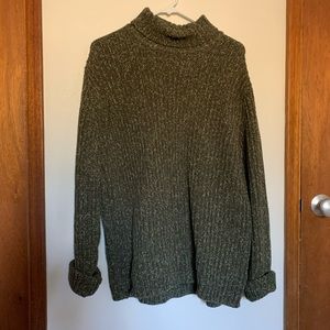 Old Navy green and white turtle neck sweater